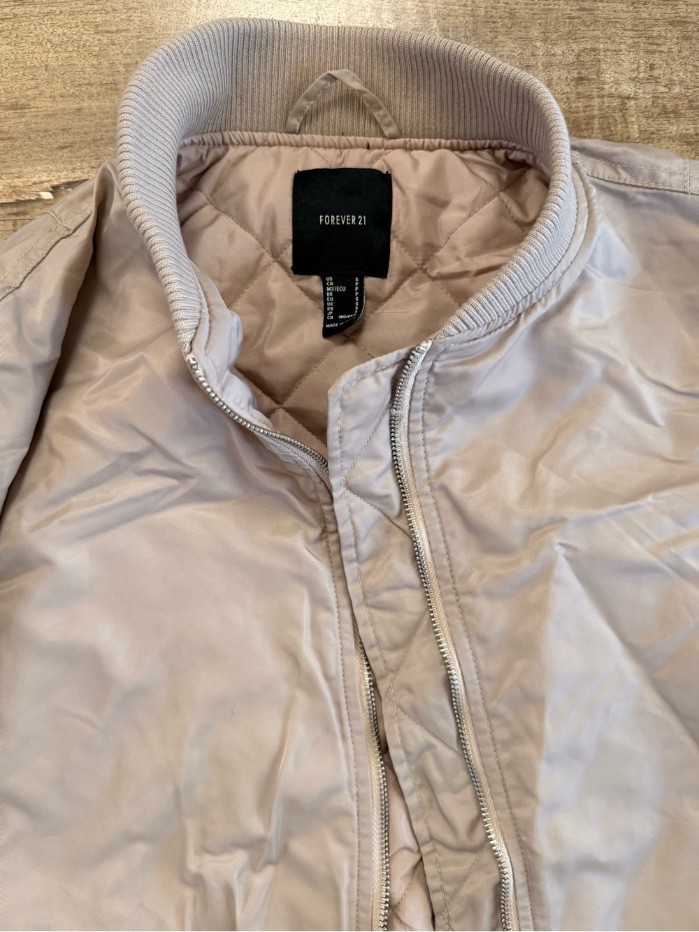 Forever 21 Men's Light Taupe Bomber Jacket